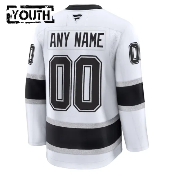 Fanatics Los Angeles Kings Personalisiert 24/25 Away Premium Trikot - Kinder (Weiss)