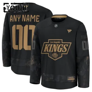 Fanatics Los Angeles Kings Personalisiert 24/25 Military Appreciation Practice Trikot - Kinder (Schwarz)