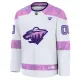 Fanatics Minnesota Wild Hockey Fights Cancer Personalisiert 24/25 Practice Trikot - Herren (Weiss)
