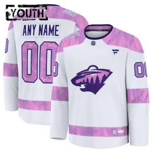 Fanatics Minnesota Wild Hockey Fights Cancer Personalisiert 24/25 Practice Trikot - Kinder (Weiss) Fanatics Minnesota Wild Hockey Fights Cancer Personalisiert 24/25 Practice Trikot - Kinder (Weiss)