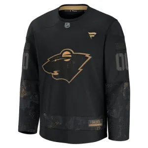 Fanatics Minnesota Wild Personalisiert 24/25 Military Appreciation Practice Trikot - Herren (Schwarz)