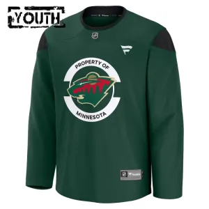Fanatics Minnesota Wild Team Personalisiert 24/25 Practice Trikot - Kinder (Grün)