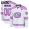 Fanatics Montreal Canadiens Hockey Fights Cancer Personalisiert 24/25 Practice Trikot - Kinder (Weiss)
