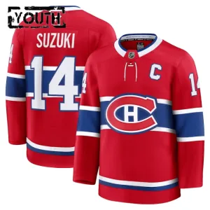Fanatics Montreal Canadiens Nick Suzuki 24/25 Home Premium Trikot - Kinder (Rot)