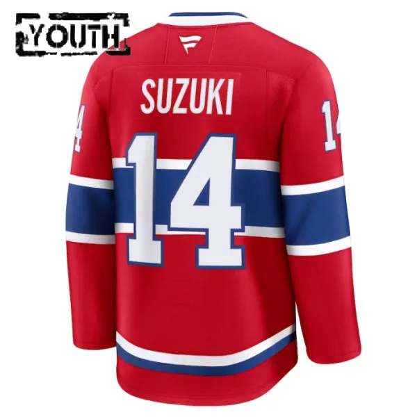 Fanatics Montreal Canadiens Nick Suzuki 24/25 Home Premium Trikot - Kinder (Rot)