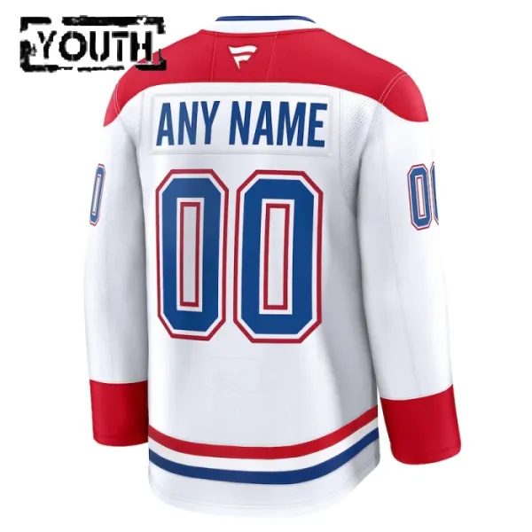 Fanatics Montreal Canadiens Personalisiert 24/25 Away Premium Trikot - Kinder (Weiss)