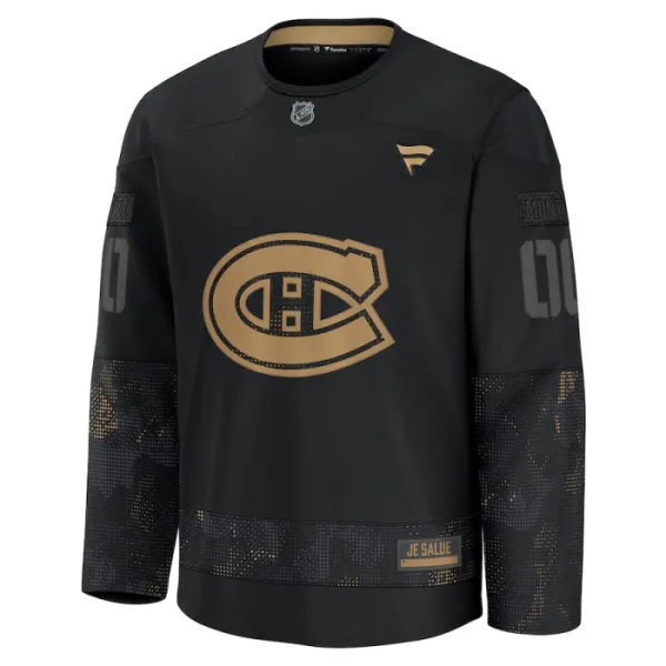 Fanatics Montreal Canadiens Personalisiert 24/25 Military Appreciation Practice Trikot - Herren (Schwarz)