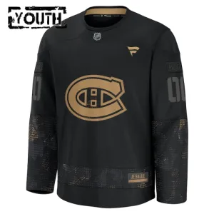 Fanatics Montreal Canadiens Personalisiert 24/25 Military Appreciation Practice Trikot - Kinder (Schwarz)