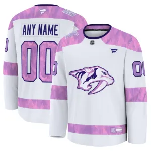 Fanatics Nashville Predators Hockey Fights Cancer Personalisiert 24/25 Practice Trikot - Herren (Weiss) Fanatics Nashville Predators Hockey Fights Cancer Personalisiert 24/25 Practice Trikot - Herren (Weiss)