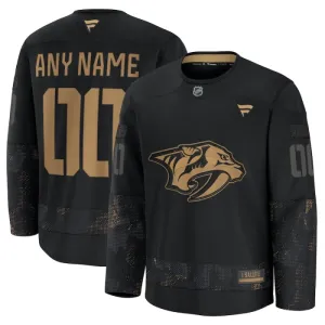Fanatics Nashville Predators Personalisiert 24/25 Military Appreciation Practice Trikot - Herren (Schwarz)