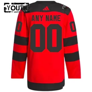 Adidas New Jersey Devils Personalisiert 2024 Premium Stadium Series Trikot - Kinder (Rot)