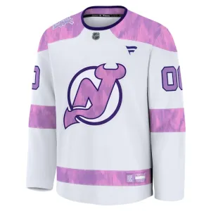 Fanatics New Jersey Devils Hockey Fights Cancer Personalisiert 24/25 Practice Trikot - Herren (Weiss)