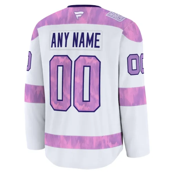 Fanatics New Jersey Devils Hockey Fights Cancer Personalisiert 24/25 Practice Trikot - Herren (Weiss)