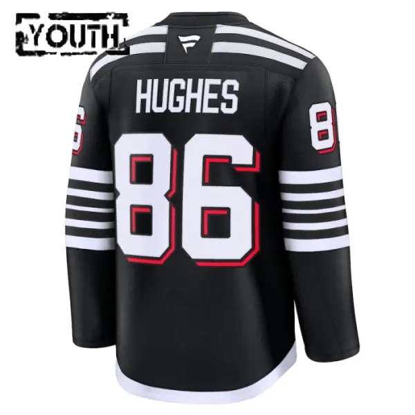 Fanatics New Jersey Devils Jack Hughes 24/25 Alternate Premium Trikot - Kinder (Schwarz)