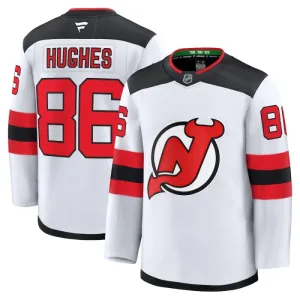Fanatics New Jersey Devils Jack Hughes 24/25 Away Premium Trikot - Herren (Weiss)