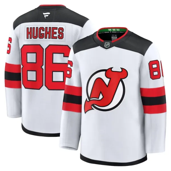 Fanatics New Jersey Devils Jack Hughes 24/25 Away Premium Trikot - Herren (Weiss) Fanatics New Jersey Devils Jack Hughes 24/25 Away Premium Trikot - Herren (Weiss)
