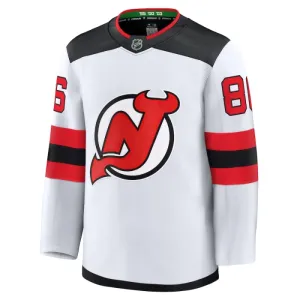 Fanatics New Jersey Devils Jack Hughes 24/25 Away Premium Trikot - Herren (Weiss)