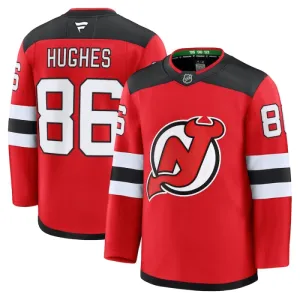 Fanatics New Jersey Devils Jack Hughes 24/25 Home Premium Trikot - Herren (Rot)