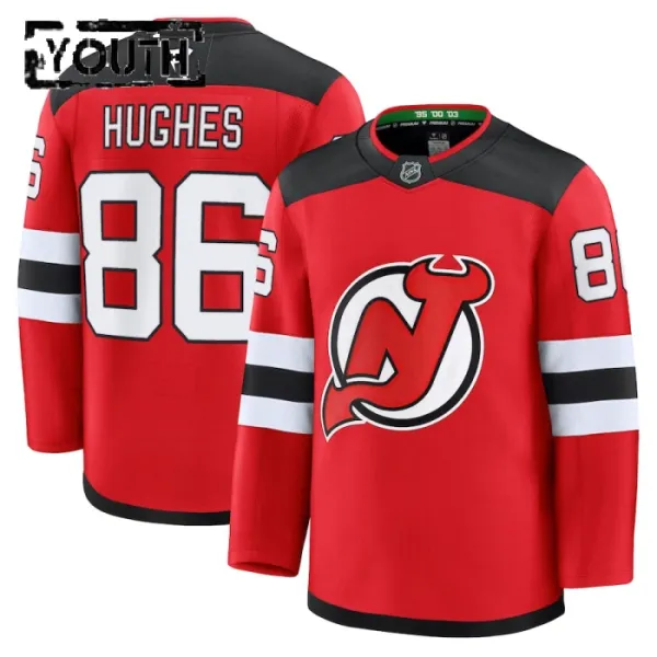 Fanatics New Jersey Devils Jack Hughes 24/25 Home Premium Trikot - Kinder (Rot) Fanatics New Jersey Devils Jack Hughes 24/25 Home Premium Trikot - Kinder (Rot)