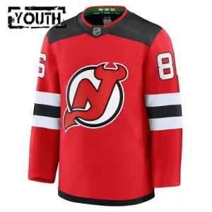 Fanatics New Jersey Devils Jack Hughes 24/25 Home Premium Trikot - Kinder (Rot)