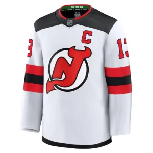 Fanatics New Jersey Devils Nico Hischier 24/25 Away Premium Trikot - Herren (Weiss)