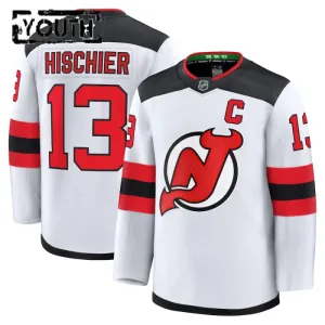Fanatics New Jersey Devils Nico Hischier 24/25 Away Premium Trikot - Kinder (Weiss)