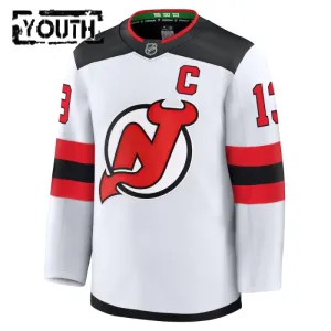 Fanatics New Jersey Devils Nico Hischier 24/25 Away Premium Trikot - Kinder (Weiss)