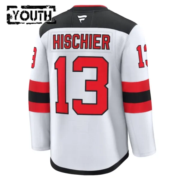 Fanatics New Jersey Devils Nico Hischier 24/25 Away Premium Trikot - Kinder (Weiss)