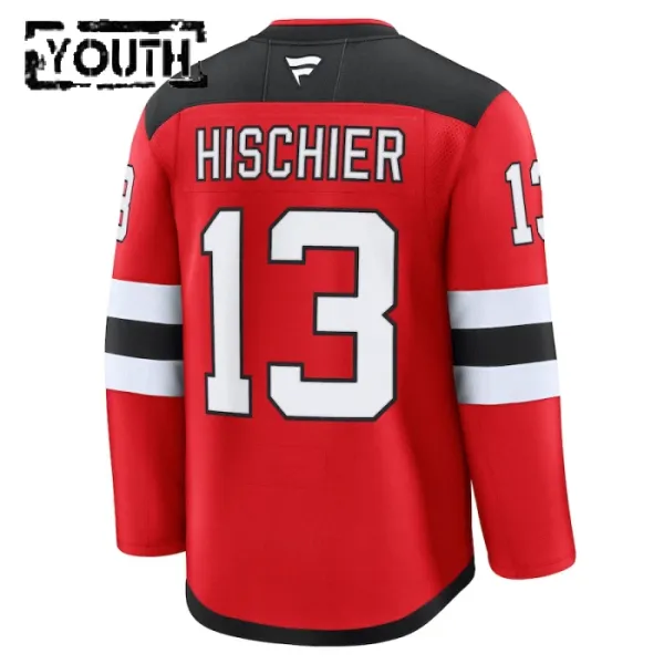 Fanatics New Jersey Devils Nico Hischier 24/25 Home Premium Trikot - Kinder (Rot)