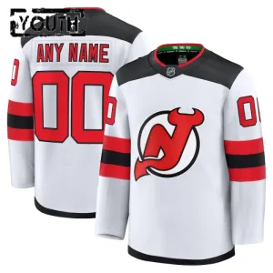 Fanatics New Jersey Devils Personalisiert 24/25 Away Premium Trikot - Kinder (Weiss)
