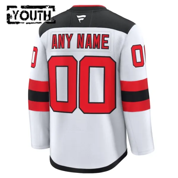Fanatics New Jersey Devils Personalisiert 24/25 Away Premium Trikot - Kinder (Weiss)