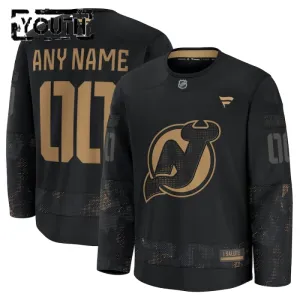 Fanatics New Jersey Devils Personalisiert 24/25 Military Appreciation Practice Trikot - Kinder (Schwarz)