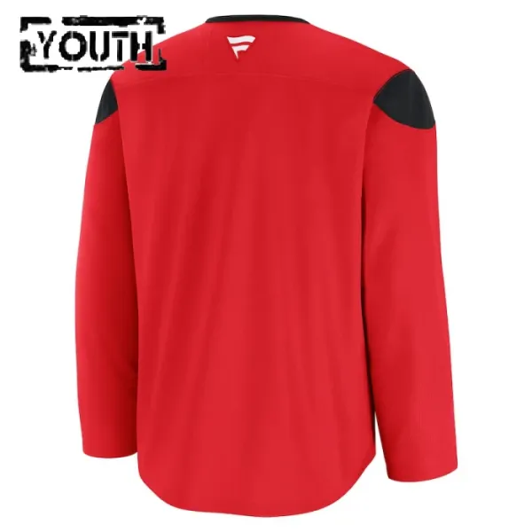 Fanatics New Jersey Devils Team Personalisiert 24/25 Practice Trikot - Kinder (Rot)