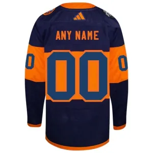 Adidas New York Islanders Personalisiert 2024 Premium Stadium Series Trikot - Herren (Navy)