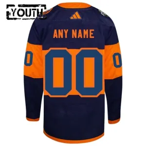 Adidas New York Islanders Personalisiert 2024 Premium Stadium Series Trikot - Kinder (Navy)