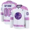 Fanatics New York Islanders Hockey Fights Cancer Personalisiert 24/25 Practice Trikot - Herren (Weiss)