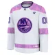 Fanatics New York Islanders Hockey Fights Cancer Personalisiert 24/25 Practice Trikot - Herren (Weiss)