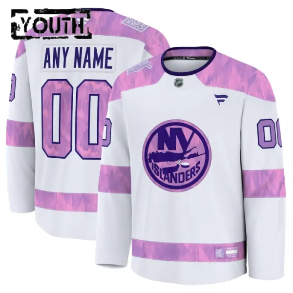 Fanatics New York Islanders Hockey Fights Cancer Personalisiert 24/25 Practice Trikot - Kinder (Weiss) Fanatics New York Islanders Hockey Fights Cancer Personalisiert 24/25 Practice Trikot - Kinder (Weiss)