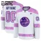 Fanatics New York Islanders Hockey Fights Cancer Personalisiert 24/25 Practice Trikot - Kinder (Weiss)