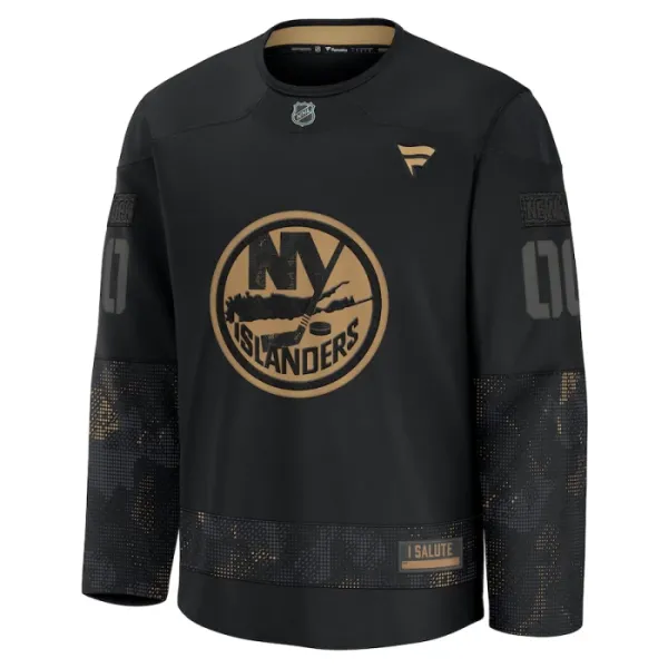 Fanatics New York Islanders Personalisiert 24/25 Military Appreciation Practice Trikot - Herren (Schwarz)