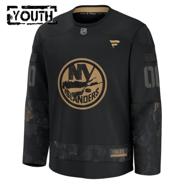 Fanatics New York Islanders Personalisiert 24/25 Military Appreciation Practice Trikot - Kinder (Schwarz)