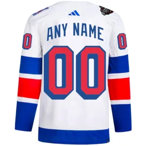 Adidas New York Rangers Personalisiert 2024 Premium Stadium Series Trikot - Herren (Weiss)