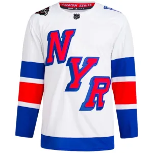 Adidas New York Rangers Personalisiert 2024 Premium Stadium Series Trikot - Herren (Weiss)
