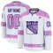 Fanatics New York Rangers Hockey Fights Cancer Personalisiert 24/25 Practice Trikot - Herren (Weiss)