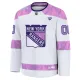 Fanatics New York Rangers Hockey Fights Cancer Personalisiert 24/25 Practice Trikot - Herren (Weiss)