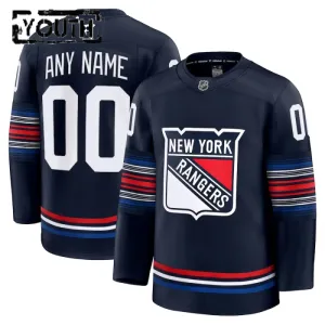 Fanatics New York Rangers Personalisiert 24/25 Alternate Premium Trikot - Kinder (Navy)