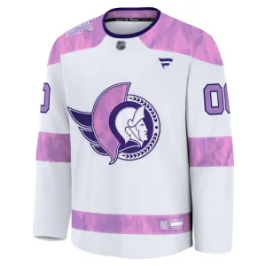 Fanatics Ottawa Senators Hockey Fights Cancer Personalisiert 24/25 Practice Trikot - Herren (Weiss)