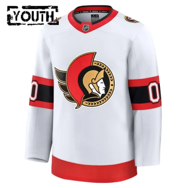 Fanatics Ottawa Senators Personalisiert 24/25 Away Premium Trikot - Kinder (Weiss)