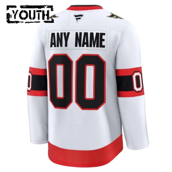 Fanatics Ottawa Senators Personalisiert 24/25 Away Premium Trikot - Kinder (Weiss)