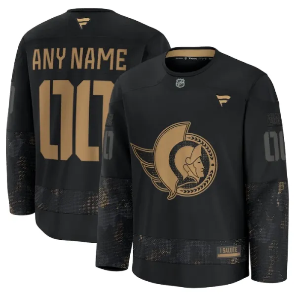 Fanatics Ottawa Senators Personalisiert 24/25 Military Appreciation Practice Trikot - Herren (Schwarz) Fanatics Ottawa Senators Personalisiert 24/25 Military Appreciation Practice Trikot - Herren (Schwarz)